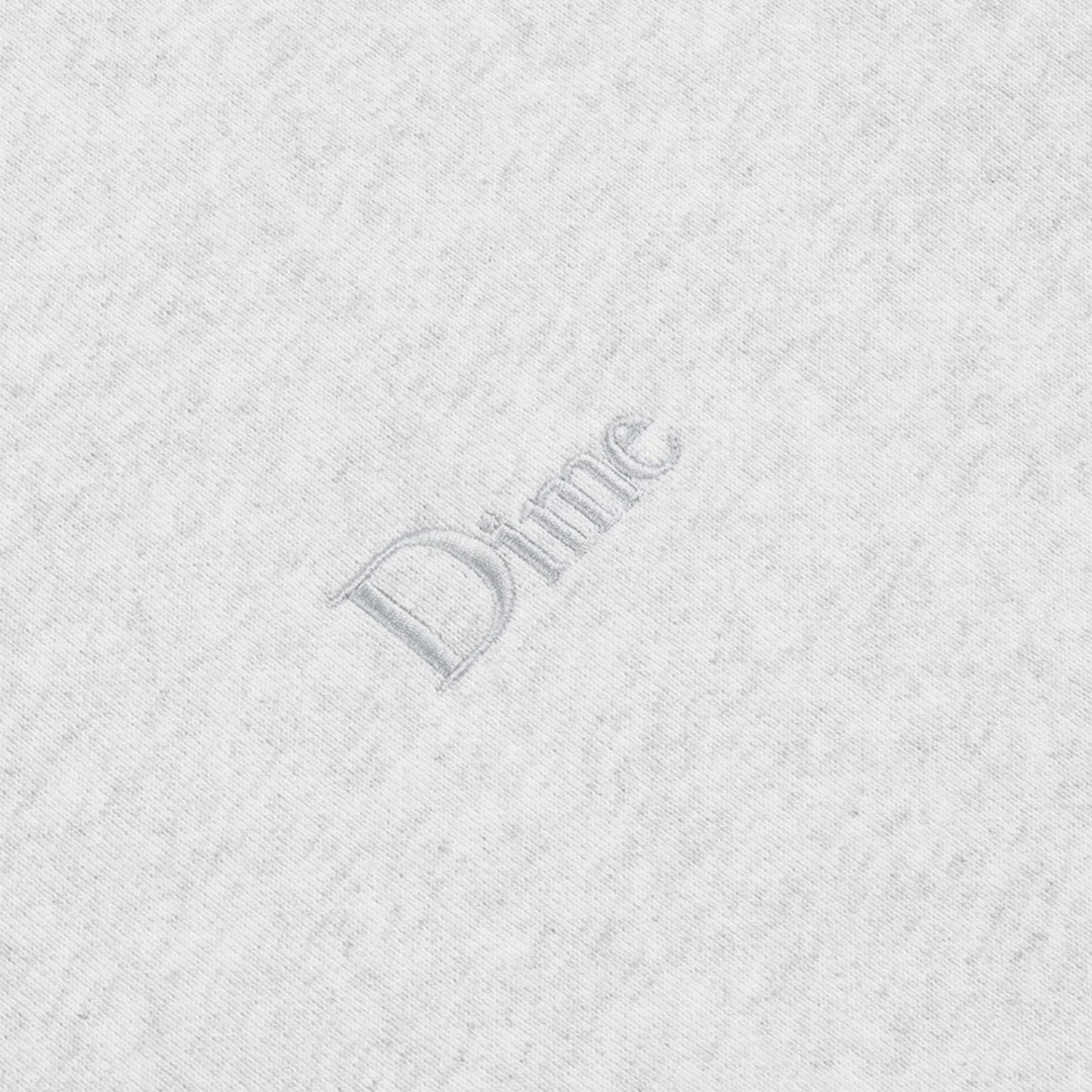 Dime Men's Classic Small Logo Ash Grey Zip Hoodie