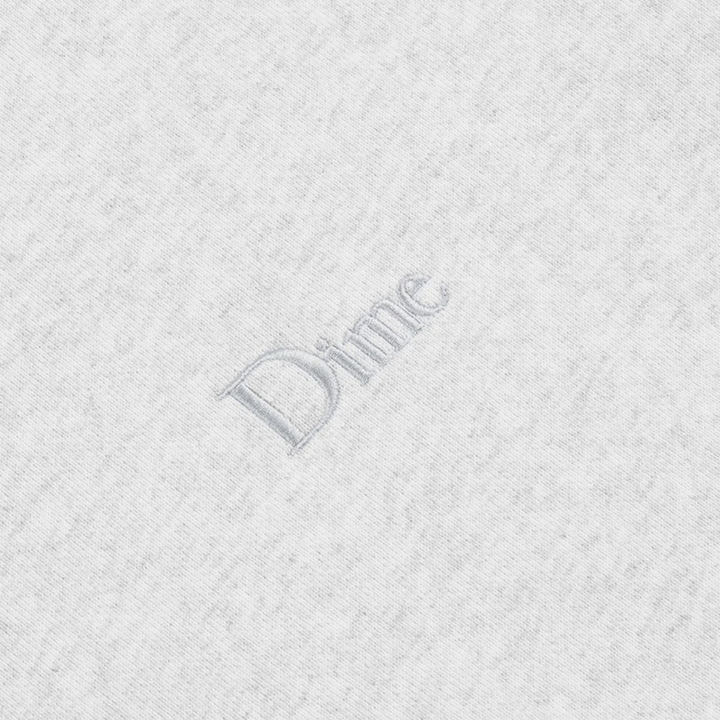 Dime Men's Classic Small Logo Ash Grey Zip Hoodie