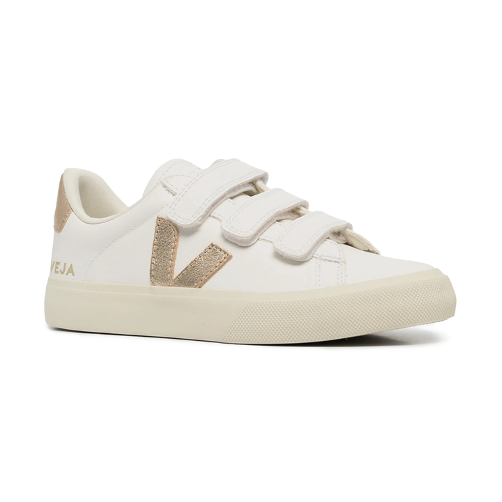 Veja Women's Recife White/Metallic Gold Low-Top Sneakers