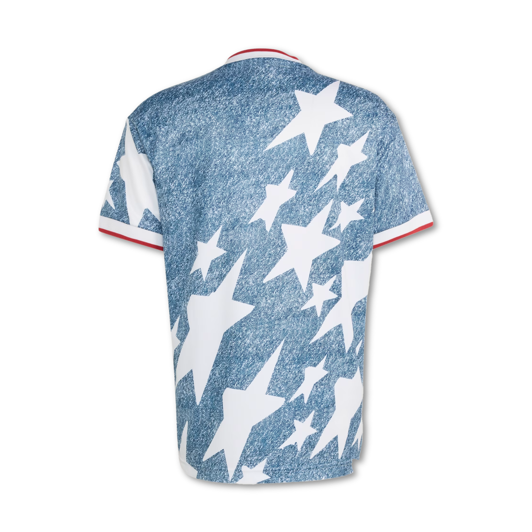 Adidas Men's Denim Graphic Jersey White/Dark Blue
