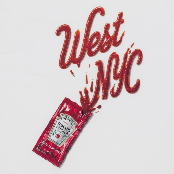 West NYC Men's Akiva Ketchup White Tee