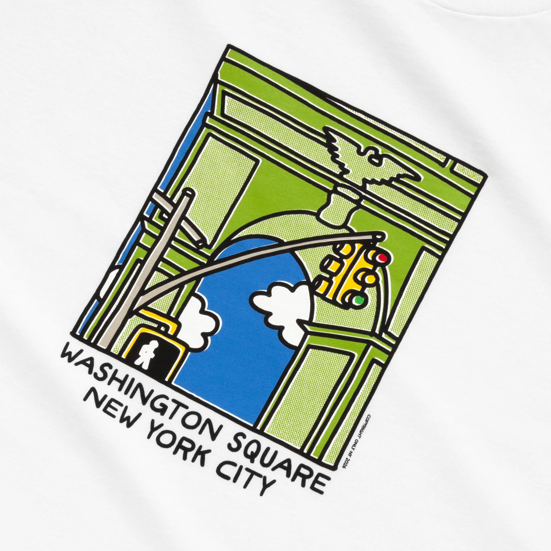Only NY Men's Washington Square Arch White Tee