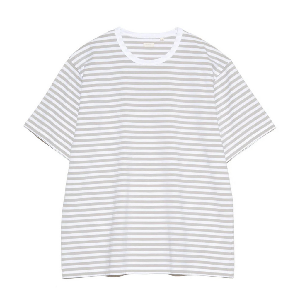 Nanamica Men's Coolmax Stripe Jersey Tee Sand Beige/White – West NYC