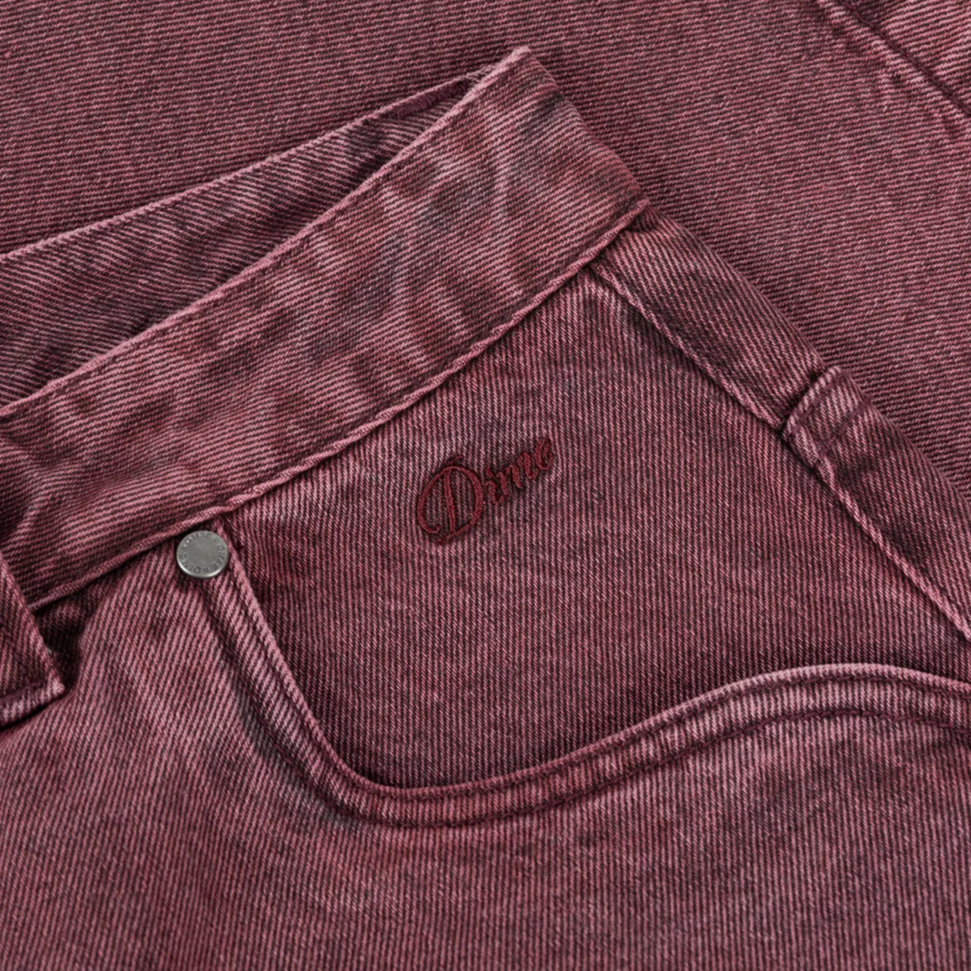 Dime Men's Classic Denim Shorts Wine Washed