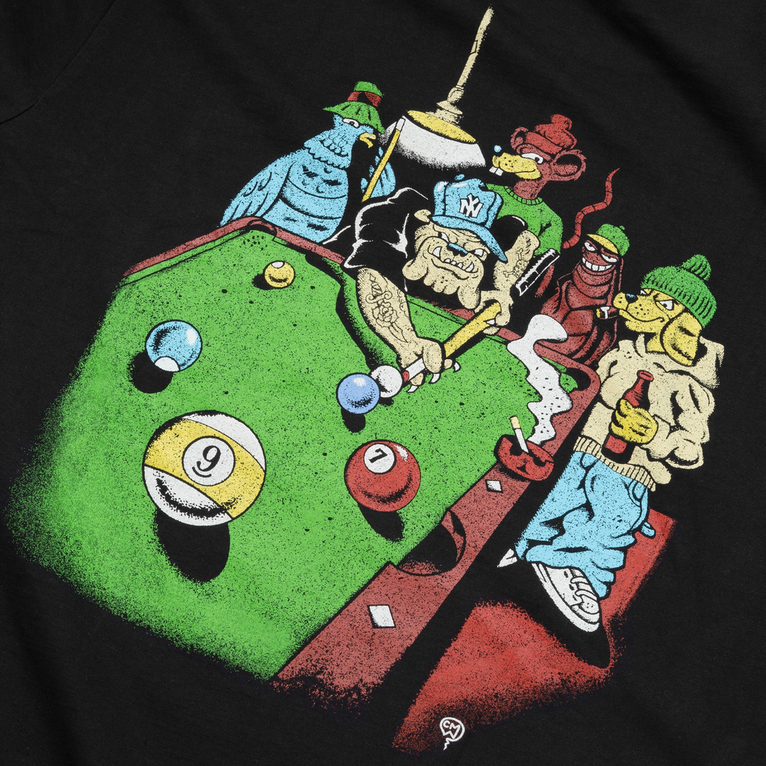 Only NY Men's Billiards Pocket T-Shirt Black