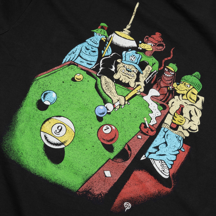Only NY Men's Billiards Pocket T-Shirt Black