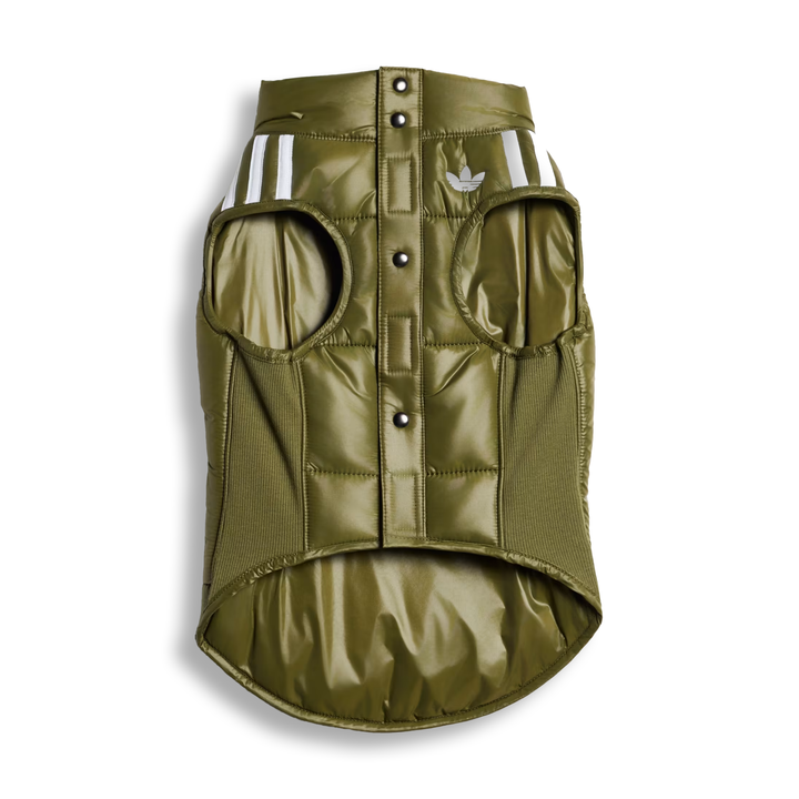 Adidas Dog Puffer Green/White Padded Vest