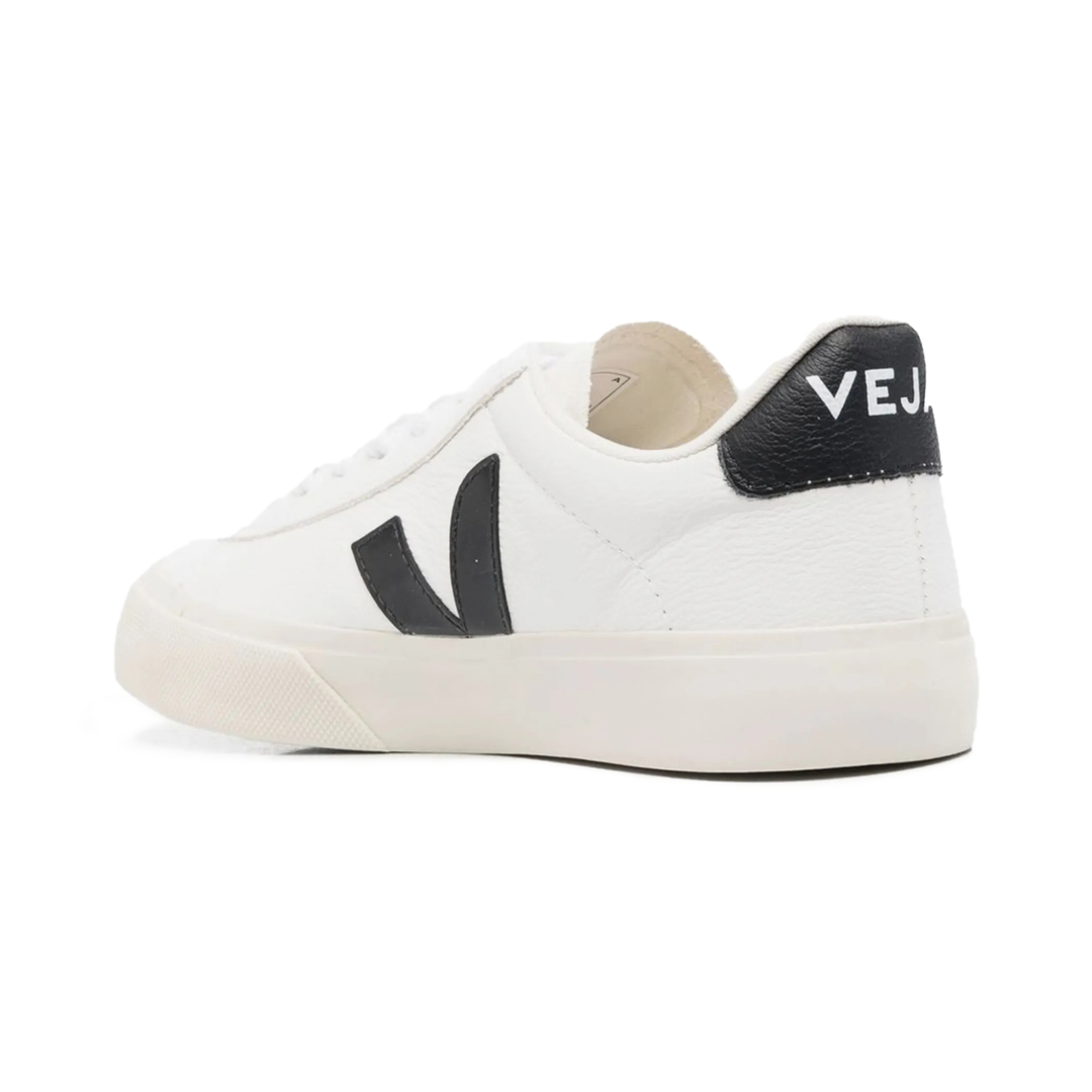 Veja Women's Campo White/Black Logo-Patch Sneakers
