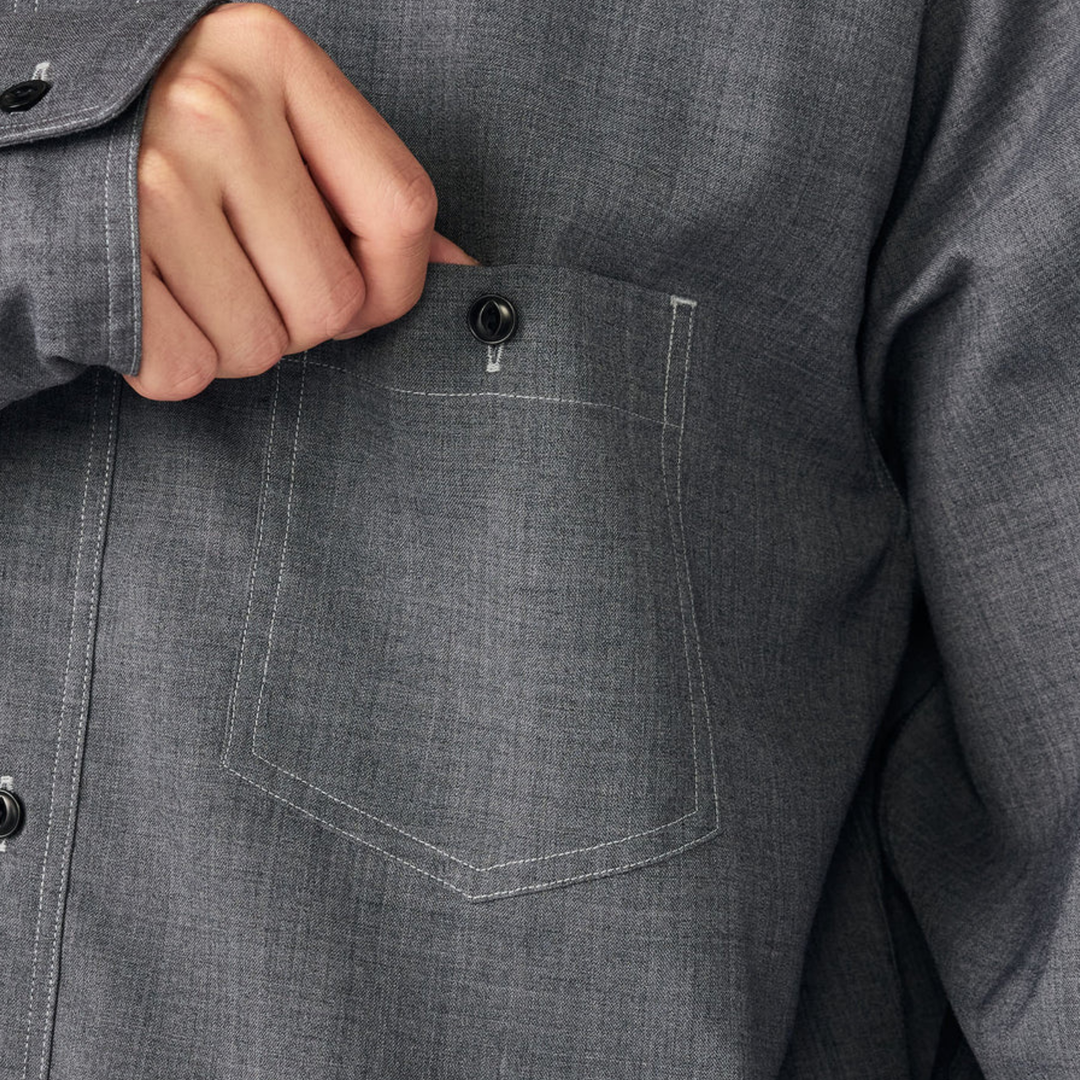 Nanamica Men's Polyester Wool Field Shirt Grey