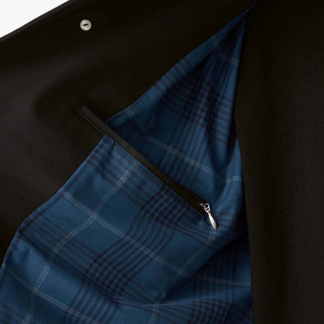 Nanamica Men's Balmacaan 2-Layer Cotton Coat Gore-Tex Black