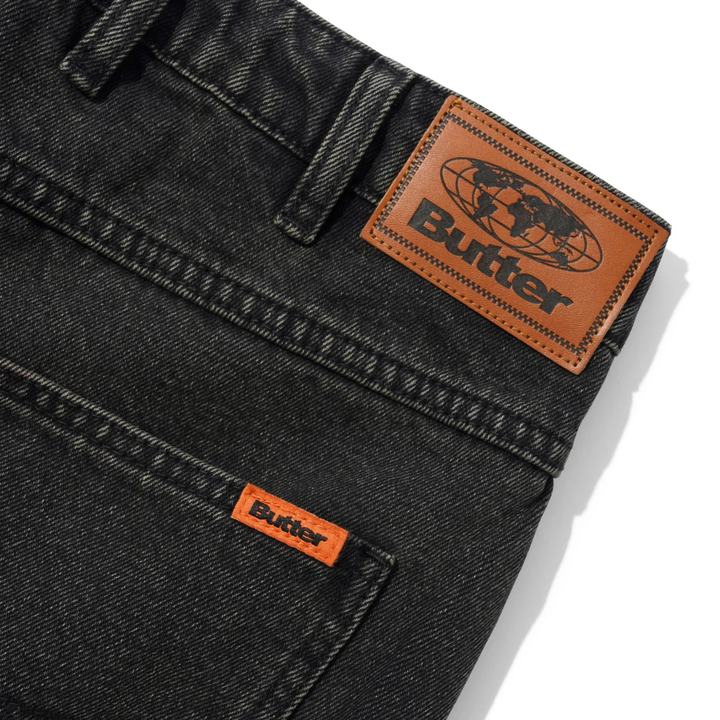 Butter Men's Baggy Denim Shorts Faded Black