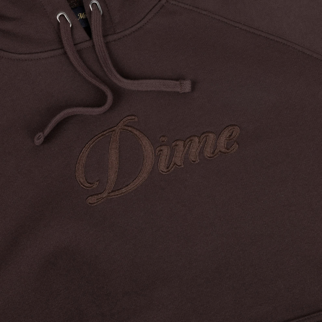 Dime Men's Cursive Brown Hoodie