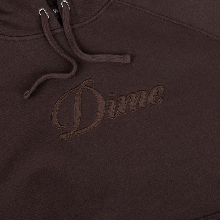 Dime Men's Cursive Brown Hoodie