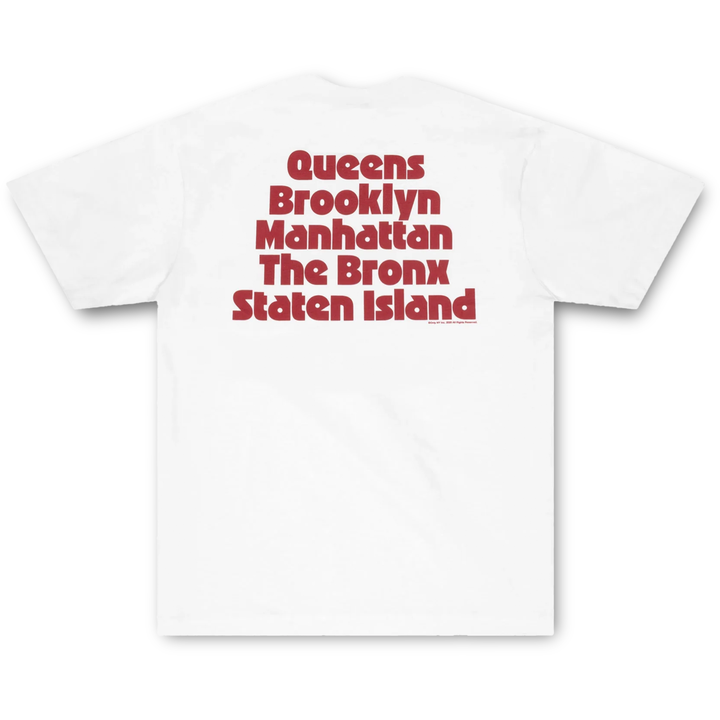 Only NY Men's All Borough Apple Pocket T-Shirt White