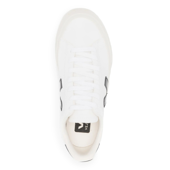 Veja Women's Campo White/Black Logo-Patch Sneakers