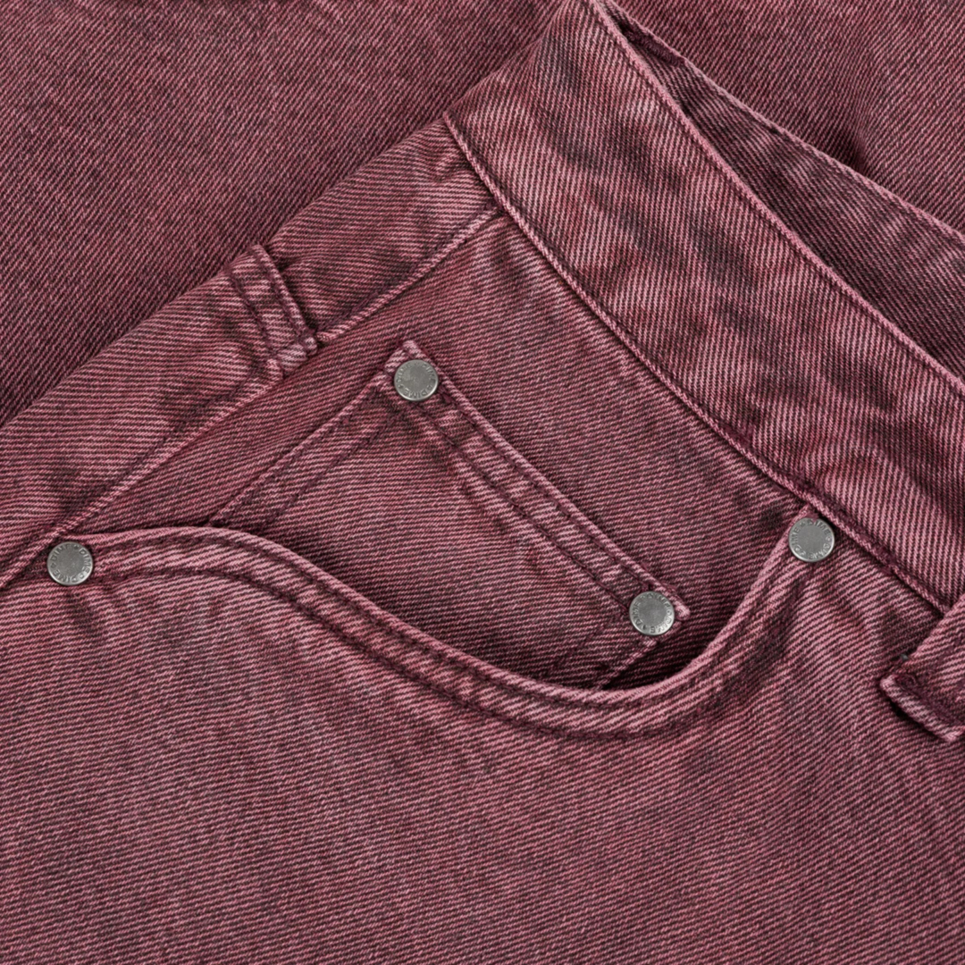 Dime Men's Classic Denim Shorts Wine Washed