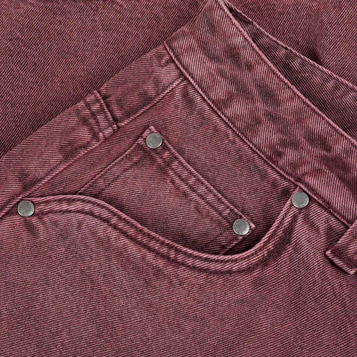 Dime Men's Classic Denim Shorts Wine Washed