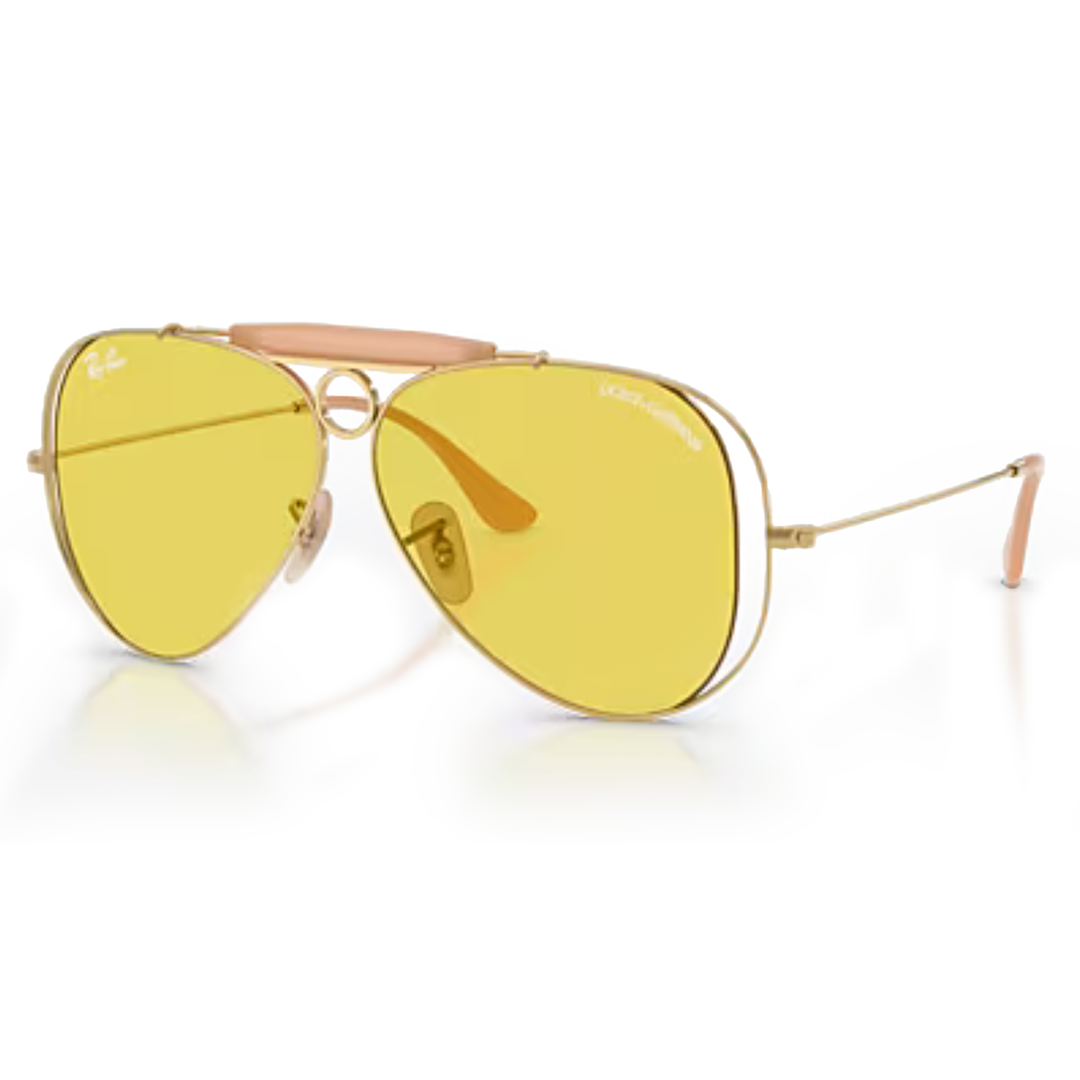 Ray Ban x Dolce & Gabbana The Shooter Polished Arista Gold Frame/Yellow Lenses