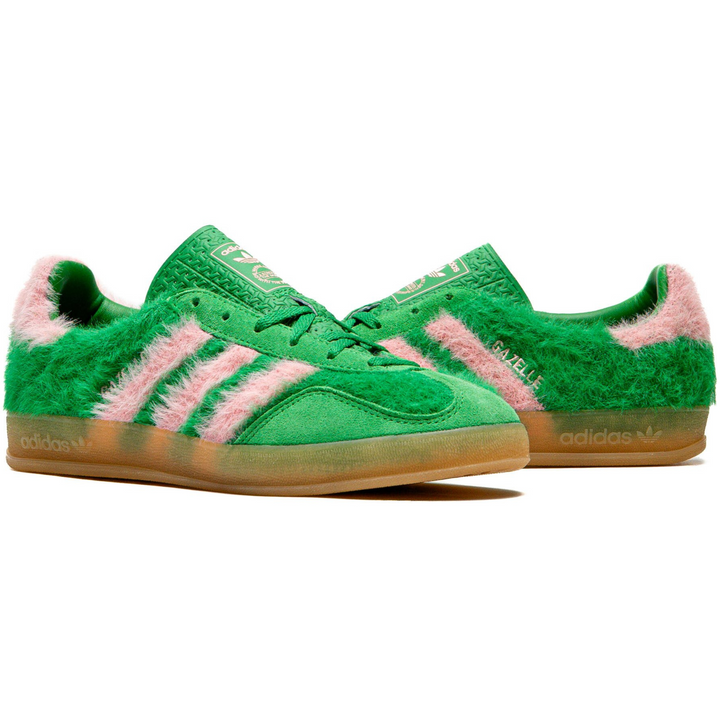 Adidas Women's Gazelle Indoor Green/Glo Pink/Gum 3