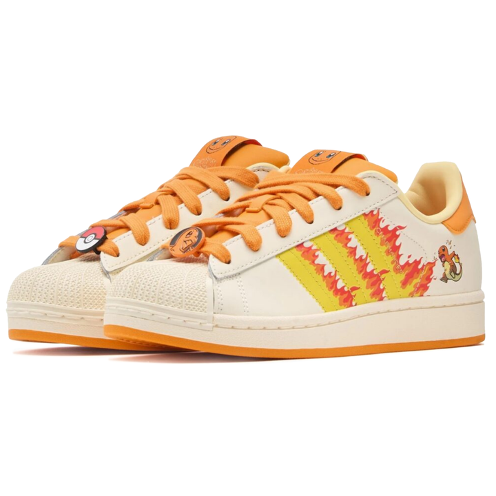 Adidas x Pokemon Men's Superstar II Charmander Cream White/Shock Yellow/Orange