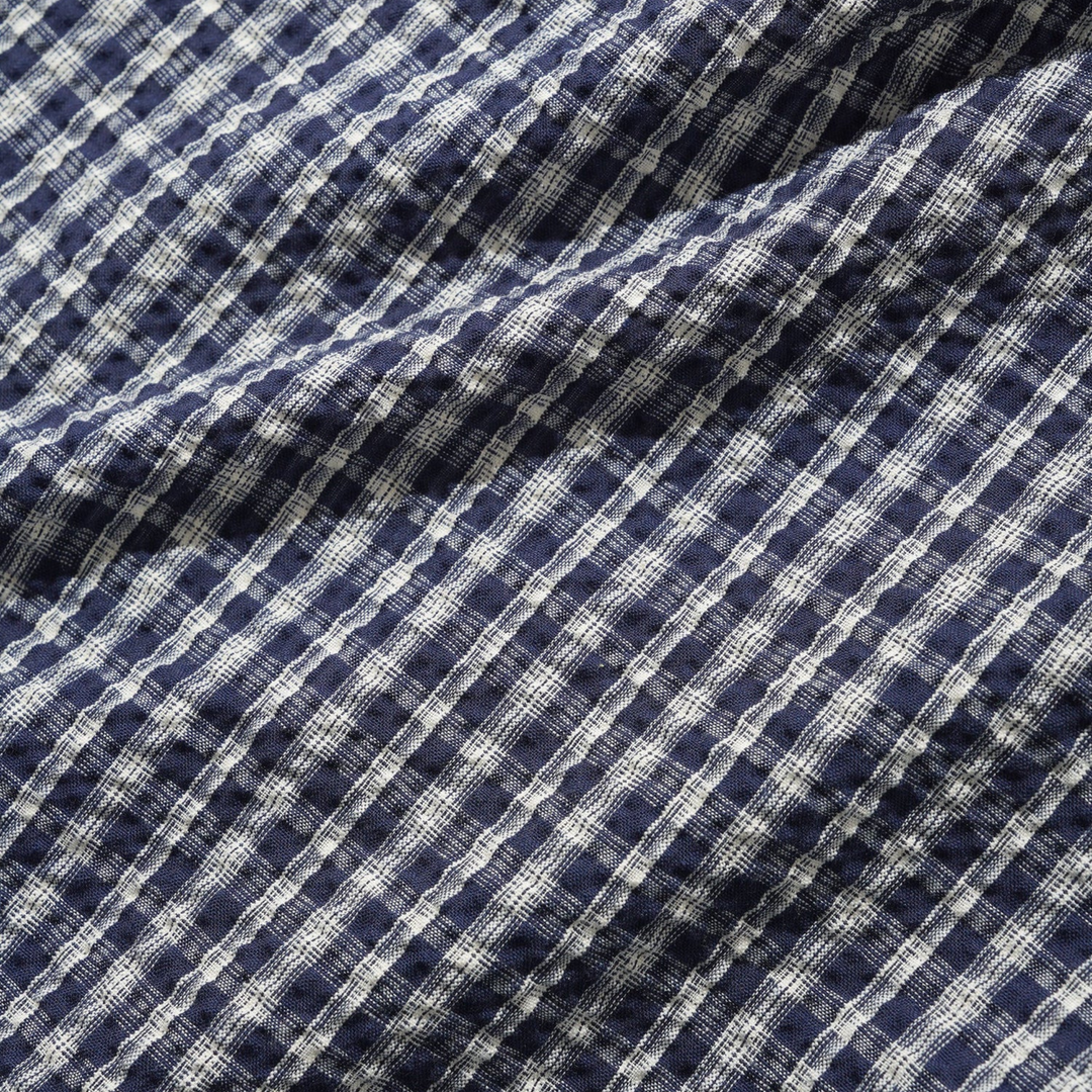 Butter Men's Pleated Shorts Navy Plaid