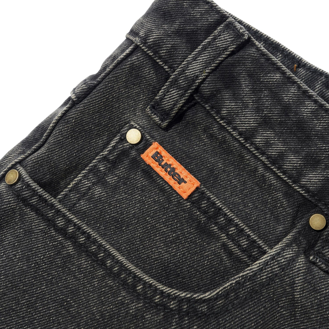 Butter Men's Baggy Denim Shorts Faded Black