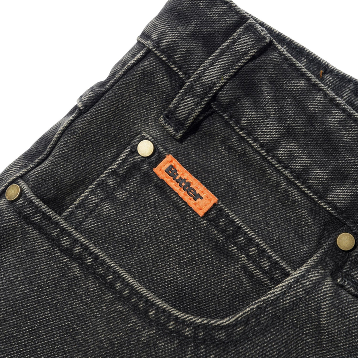 Butter Men's Baggy Denim Shorts Faded Black