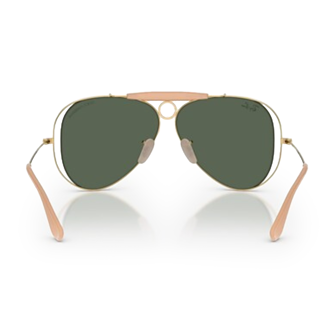 Ray Ban x Dolce & Gabbana The Shooter Polished Arista Gold Frame/Dark Green Lenses