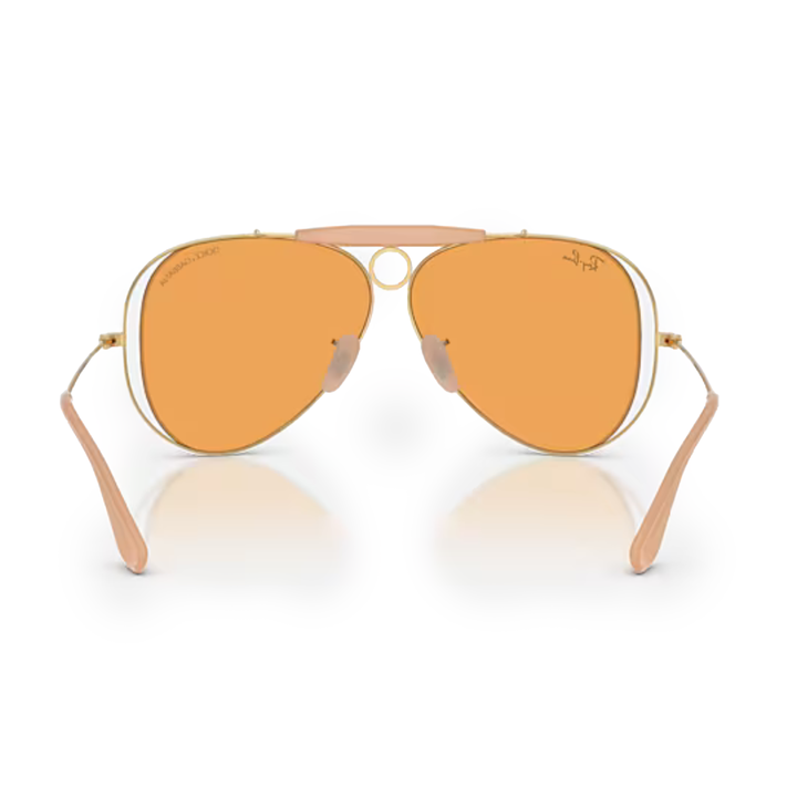 Ray Ban x Dolce & Gabbana The Shooter Polished Arista Gold Frame/Orange Lenses