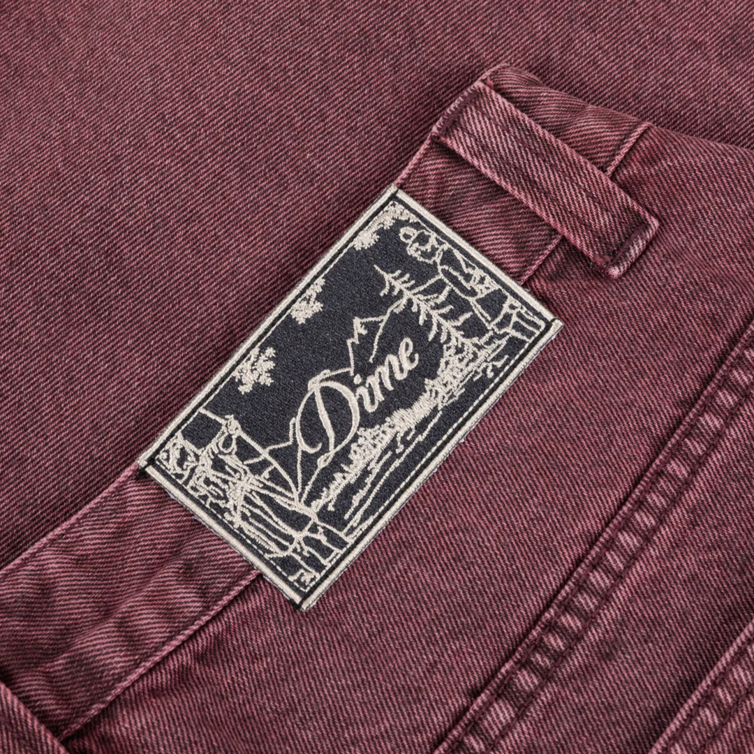 Dime Men's Classic Denim Shorts Wine Washed
