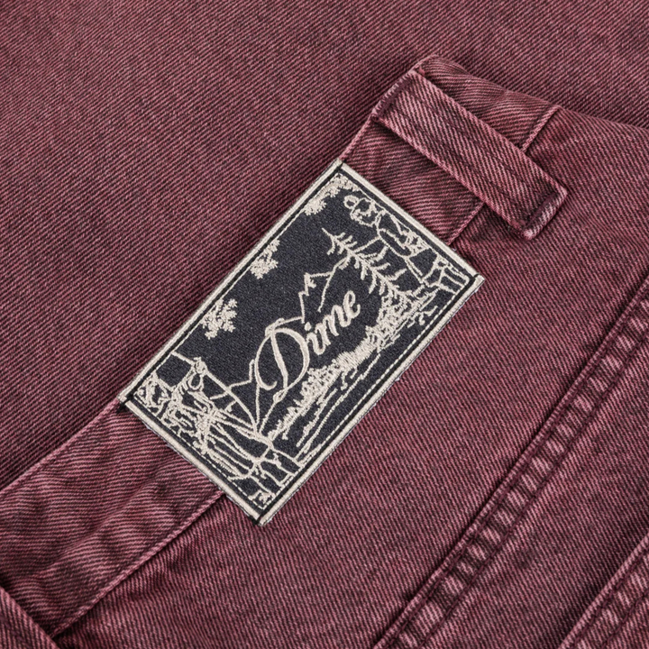 Dime Men's Classic Denim Shorts Wine Washed
