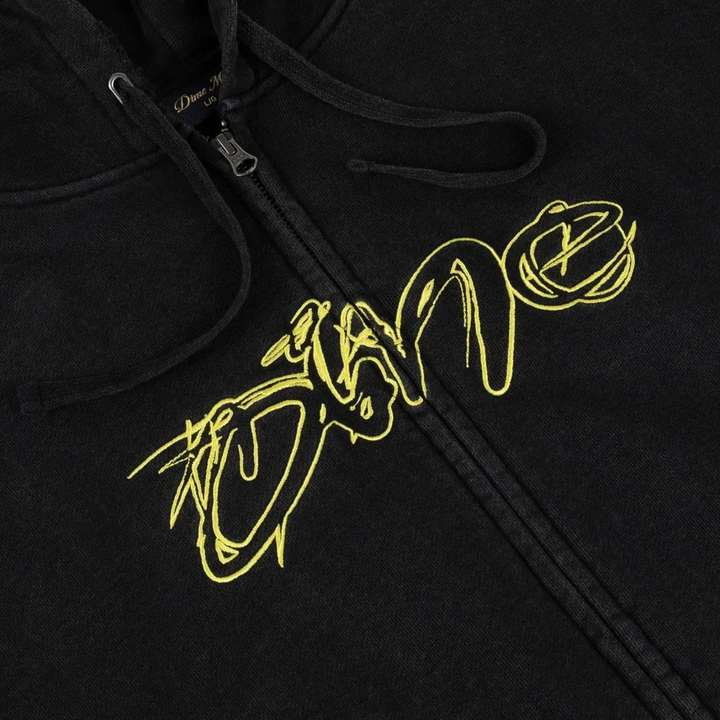 Dime Men's Distressed Terry Acid Black Hoodie