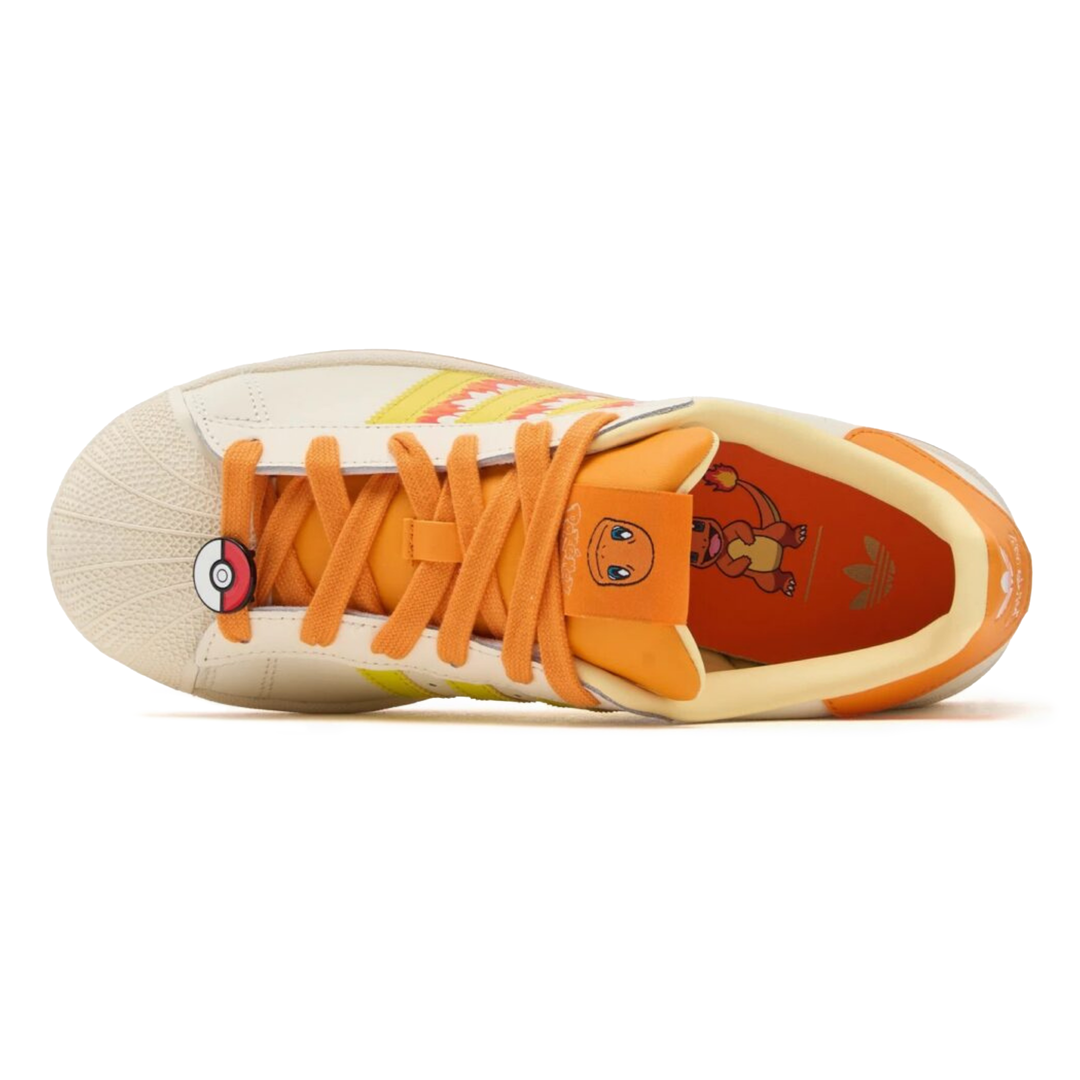 Adidas x Pokemon Men's Superstar II Charmander Cream White/Shock Yellow/Orange