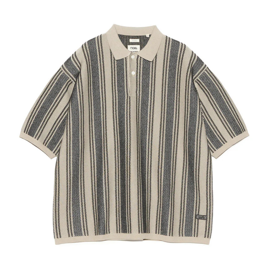 nanamica Stripe Polo Sweater｜M Nanamica Men's Knit Polo Sweater Charcoal – West NYC