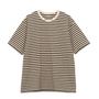 Nanamica Men's COOLMAX Stripe Jersey Tee Brown/Natural