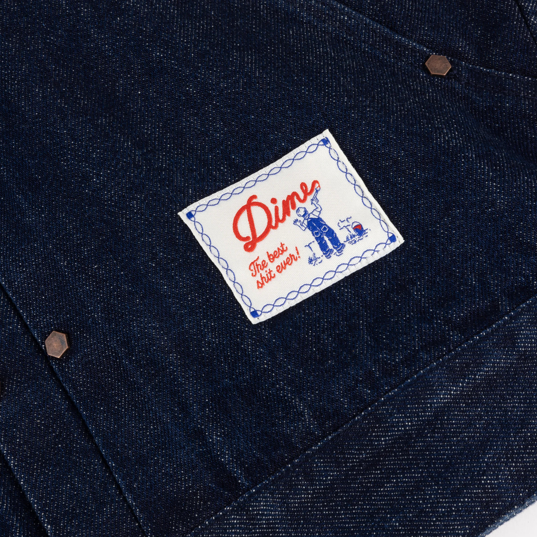 Dime Men's Pleated Indigo/Blue Denim Jacket