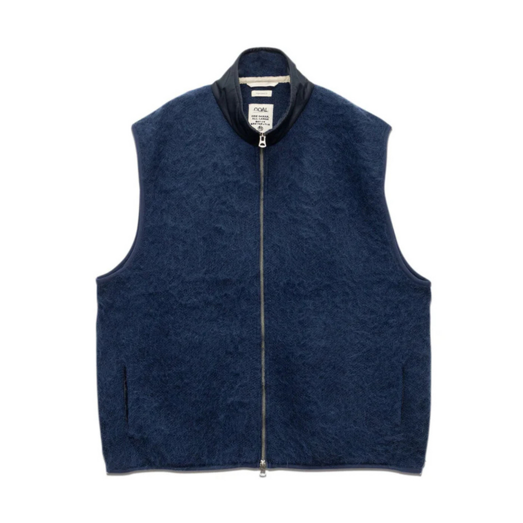 Nanamica Men's Zip-Up Mohair Vest Navy – West NYC