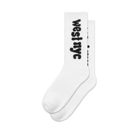 West NYC Funky Spellout Sock White/Black