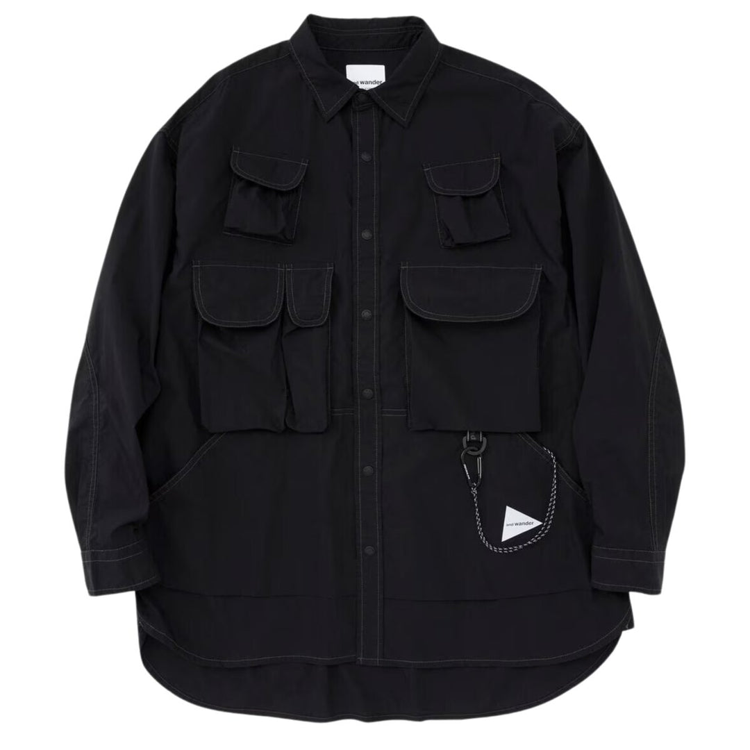 And Wander Men's Multi Pocket Shirt Black - 10050904 - West NYC