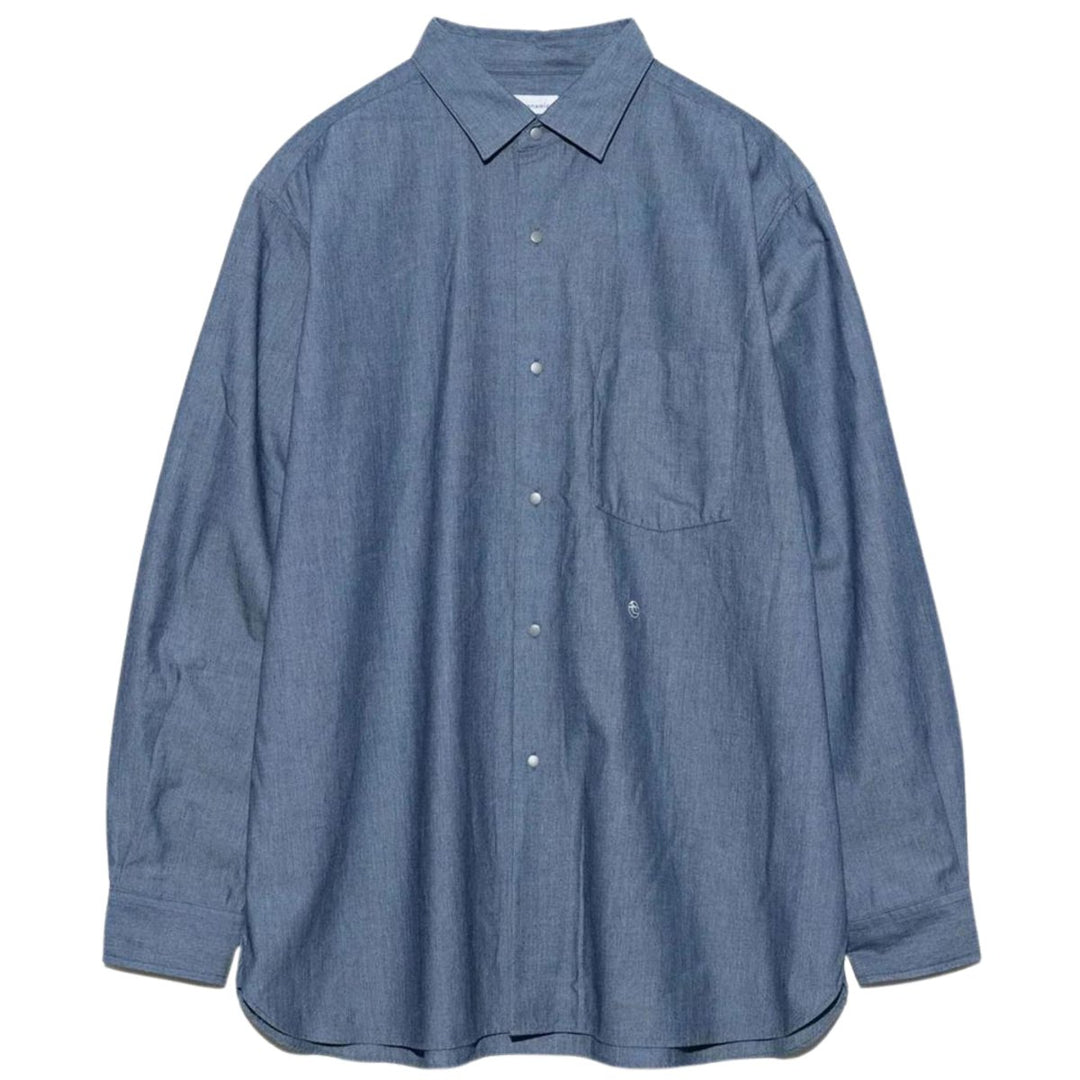 Nanamica Men's Regular Collar Chambray Shirt Indigo - 10050795 - West NYC