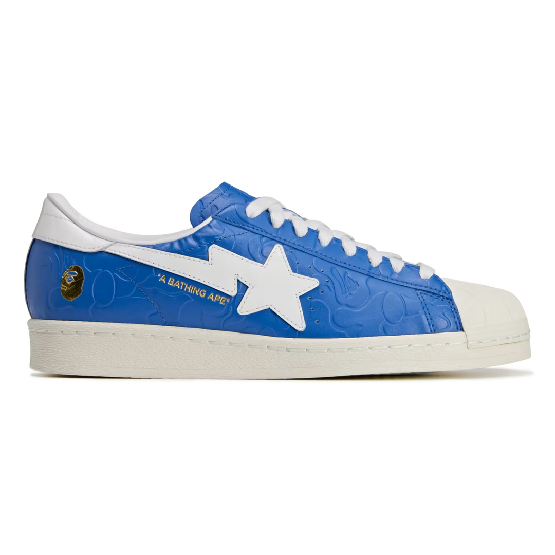 Adidas Men's SSTR V BAPE Blue/Cloud White/Off White – West NYC Adidas Men's SSTR V BAPE Blue/Cloud White/Off White – West NYC