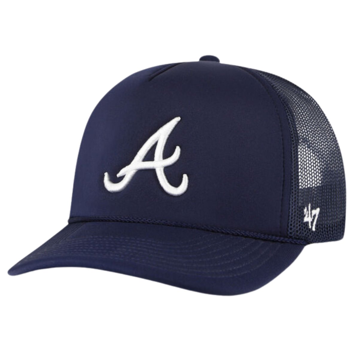 47 Brand Atlanta Braves Navy Foam Front Trucker – West NYC