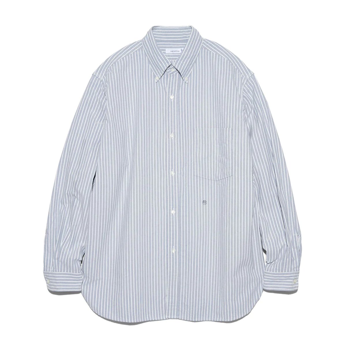 Nanamica Men's Button Down Stripe Wind Shirt Navy - 10042617 - West NYC
