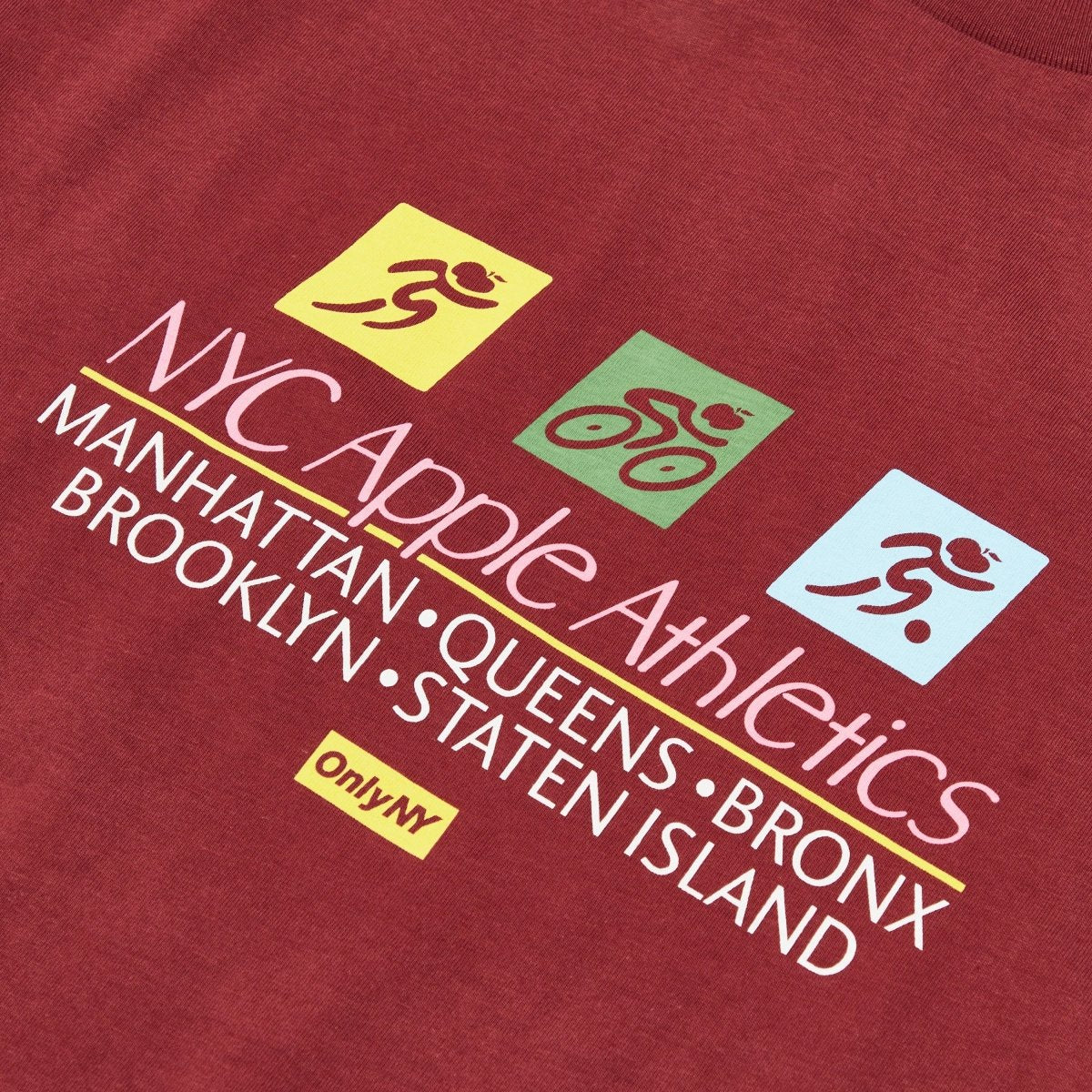 Only NY Apple Athletics Tee Shirt Wine - 3012547 - West NYC