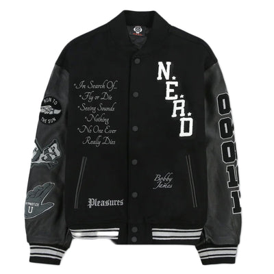 Pleasures NERD Varsity Jacket Black - 10042644 - West NYC