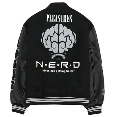 Pleasures NERD Varsity Jacket Black - 10042644 - West NYC
