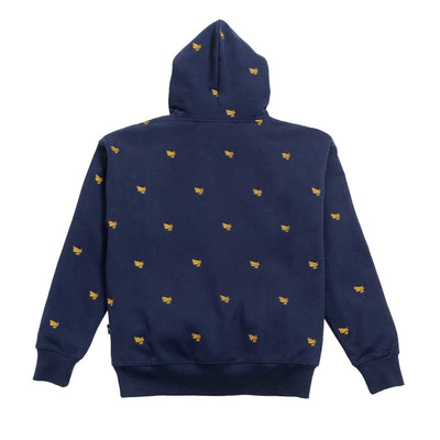 West NYC All Over Embroidery Hoodie Navy/Gold - 10032573 - West NYC
